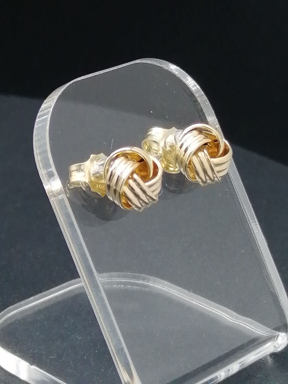 Thumbnail: 9ct Yellow Gold Donut Knot Stud Earrings