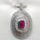 Thumbnail: 18ct White Gold Ruby & Diamond Fancy Oval Pendant