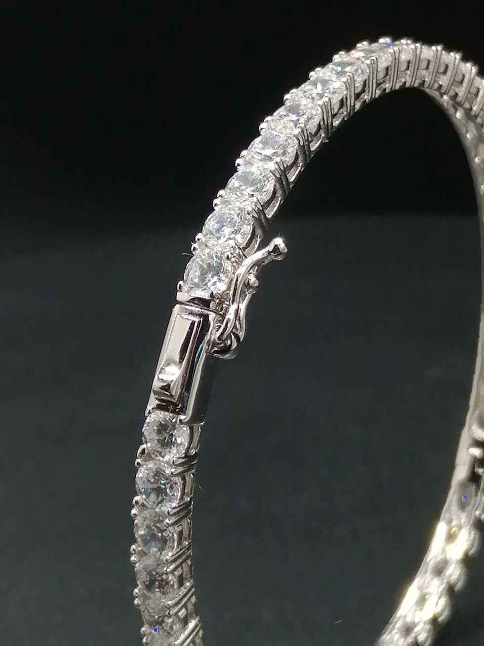 Thumbnail: 925 Silver CZ Tennis Bangle