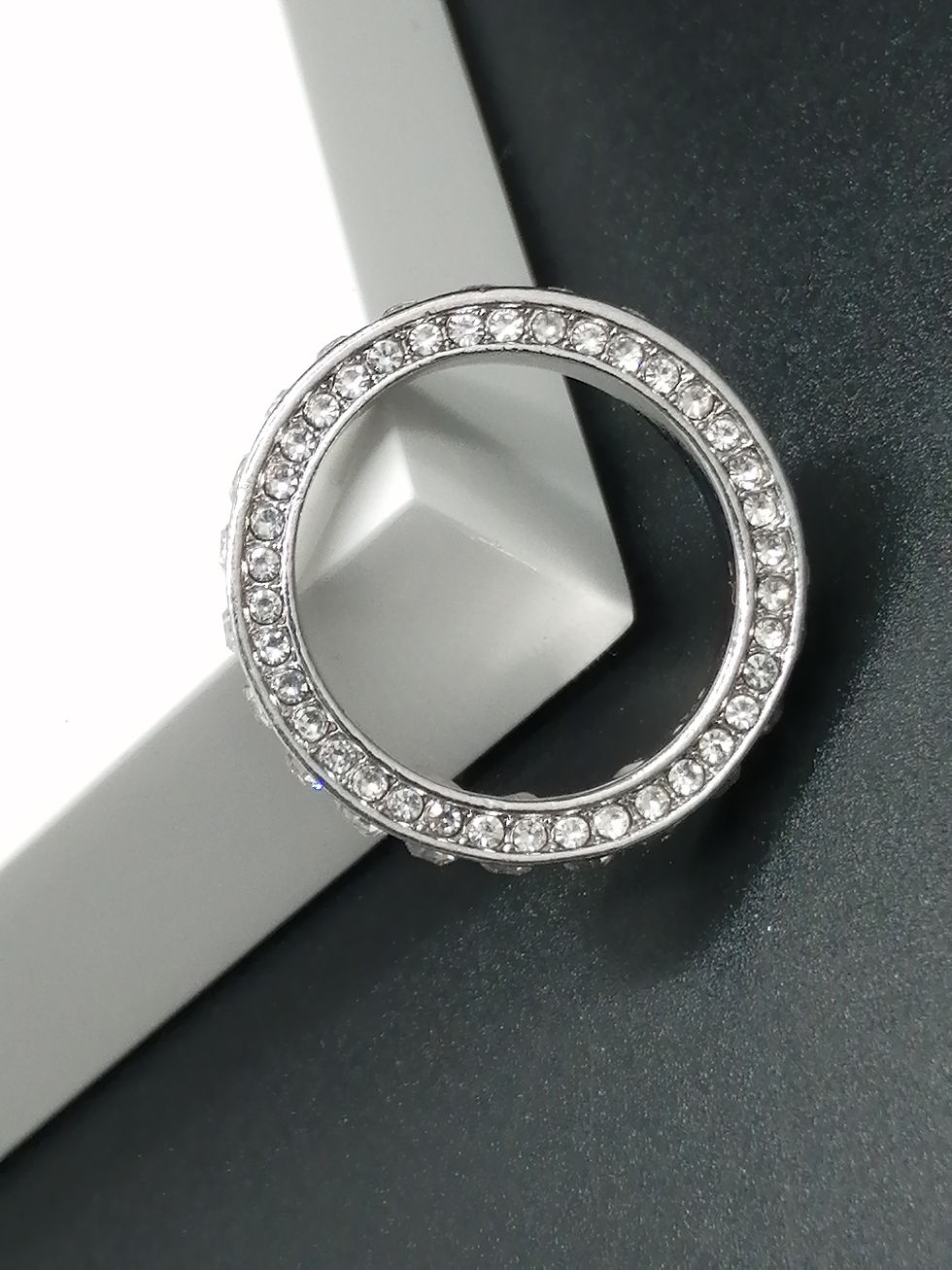Thumbnail: Silver Crystal Band Ring - Defect Discount