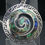 Thumbnail: 925 Silver Abalone Shell Greek Key Swirl Pendant