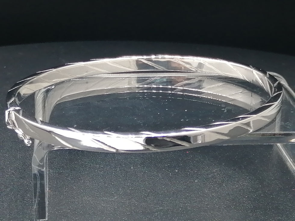 Thumbnail: 9ct White Gold Flat Cable Twist Bangle