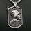 Thumbnail: Silver Oxidised Skull Gun Tag Pendant & Box Chain