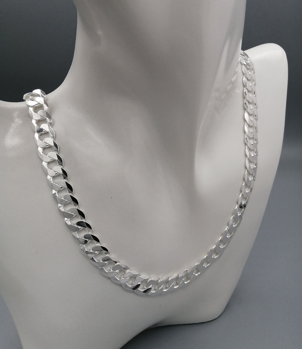 Thumbnail: 925 Silver Flat Curb Chain