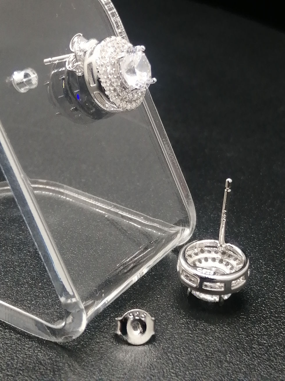 Thumbnail: 925 Silver CZ Cluster Stud Earrings