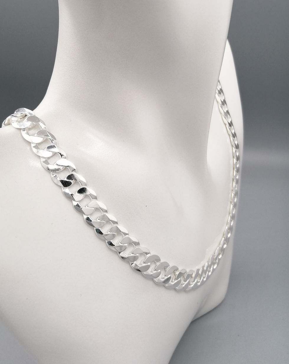 Thumbnail: 925 Silver Flat Curb Chain