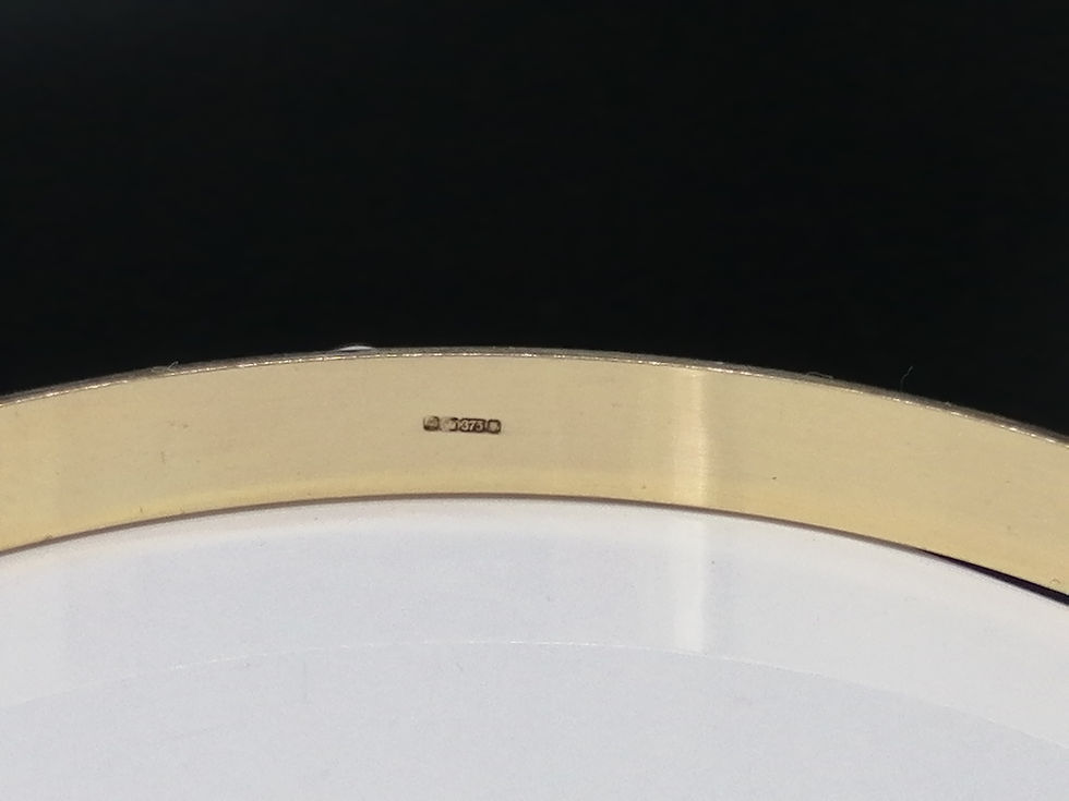 Thumbnail: 9ct Gold D/C Zig Zags Push On Bangle