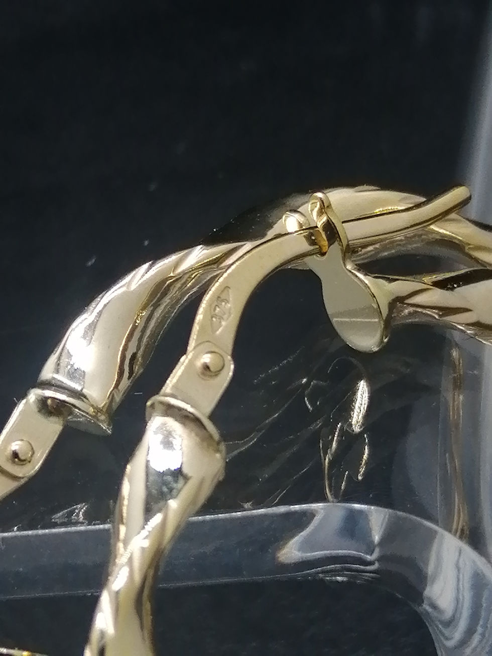 Thumbnail: 9ct Yellow Gold D/C Twist Hoop Earrings
