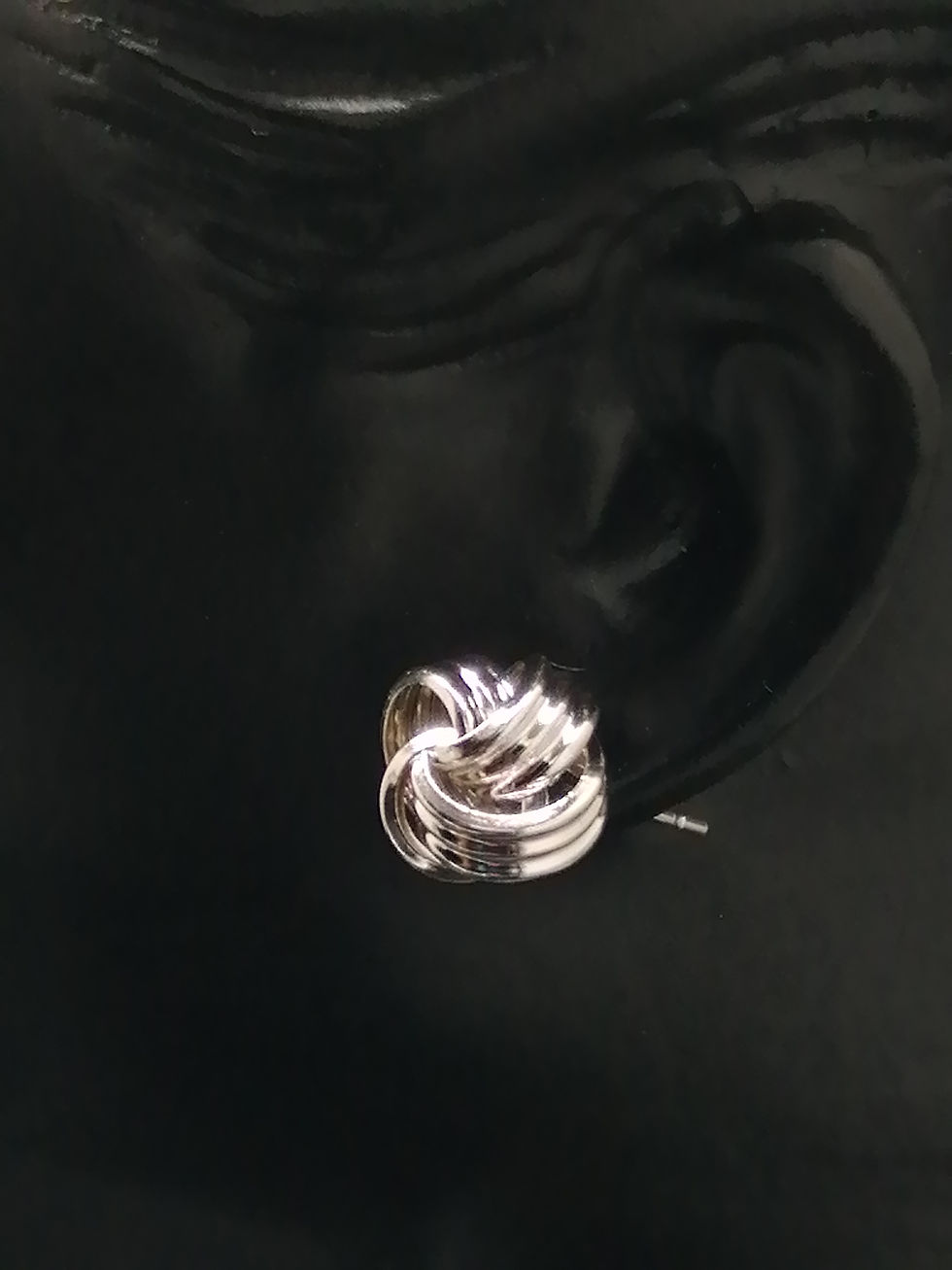 Thumbnail: 9ct White Gold Open Knot Stud Earrings