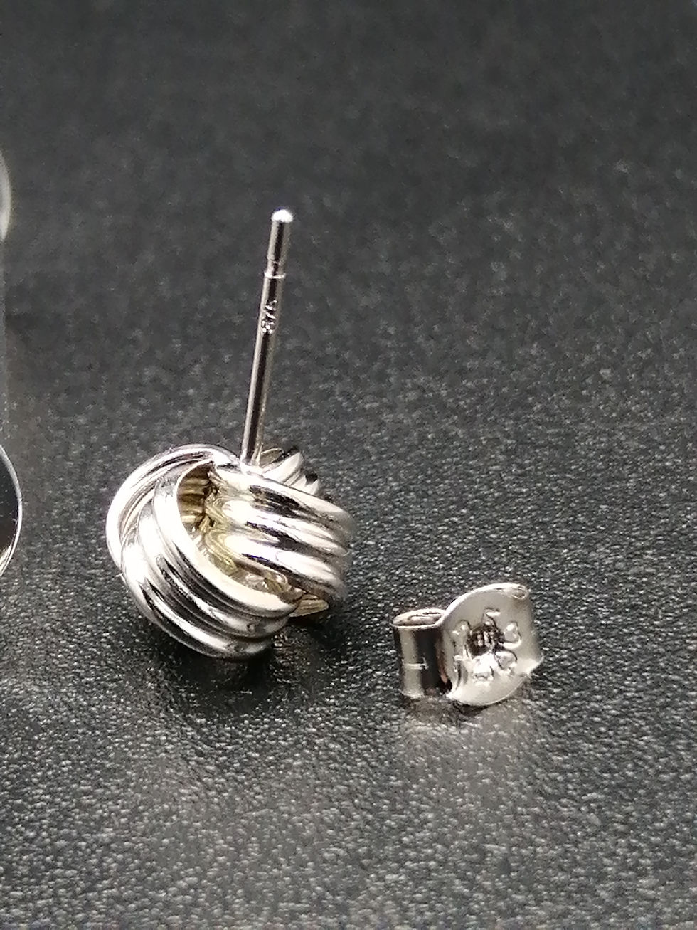 Thumbnail: 9ct White Gold Open Knot Stud Earrings