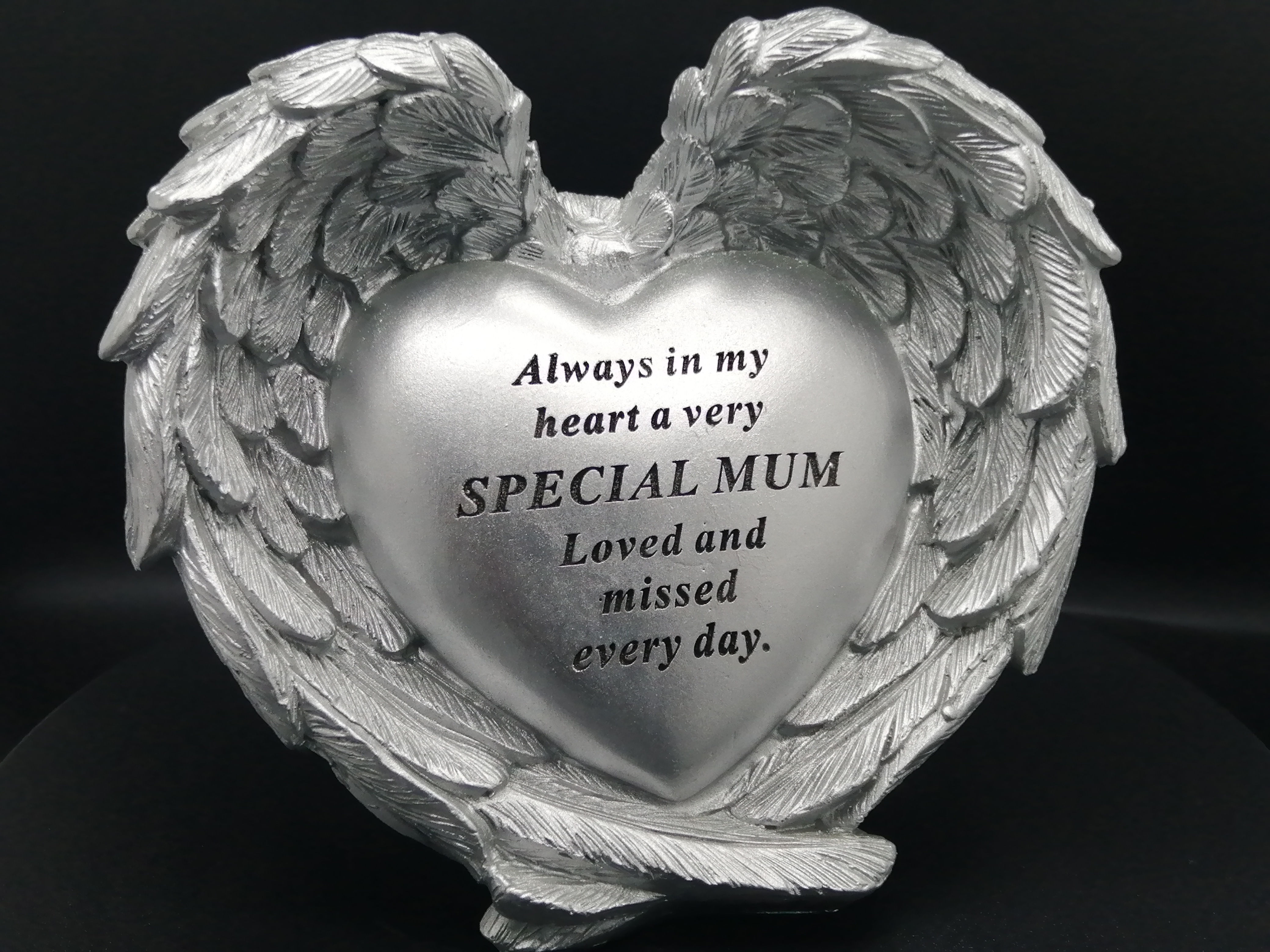 'Special Mum' Heart Angel Wings Memorial Ornament