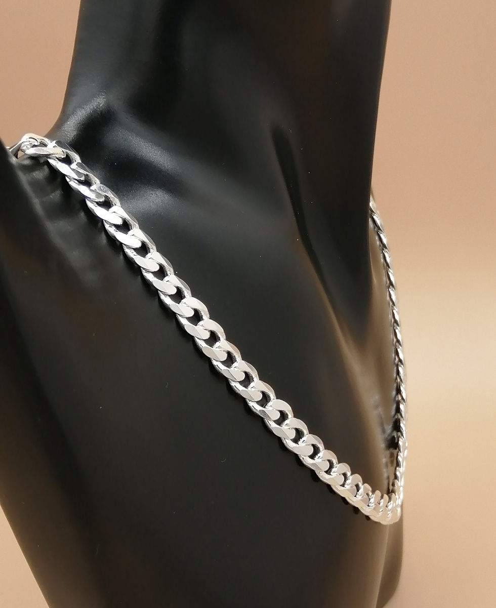Thumbnail: 925 Silver Faceted Curb Chain