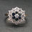 Thumbnail: 9ct Gold Blue Sapphire & CZ Cluster Ring