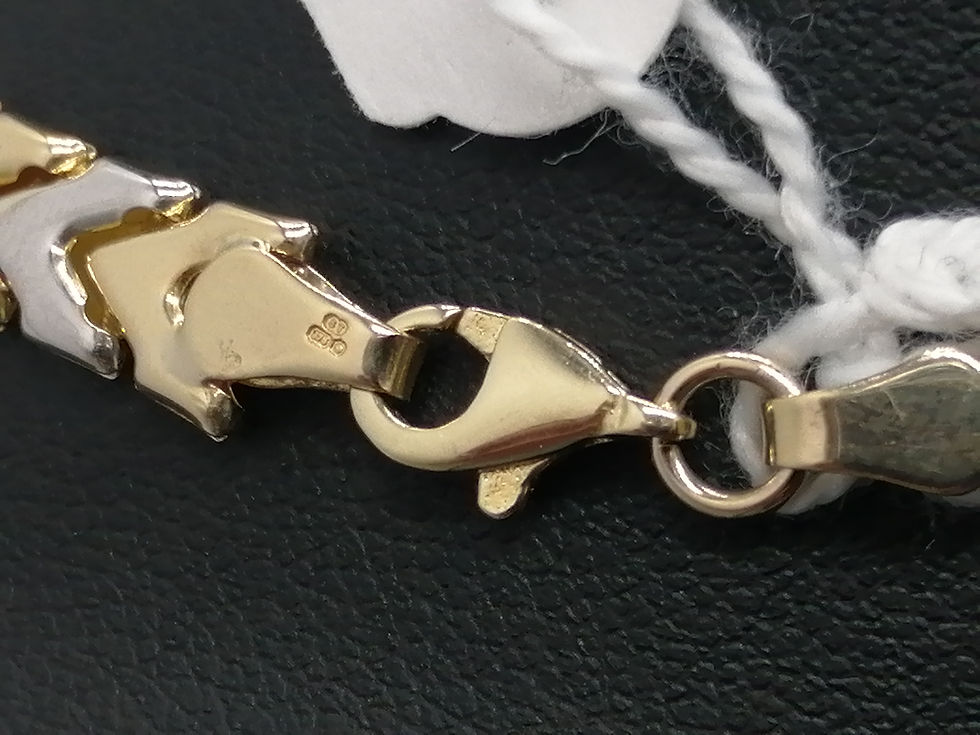 Thumbnail: 9ct White & Yellow Gold V Chain Necklace