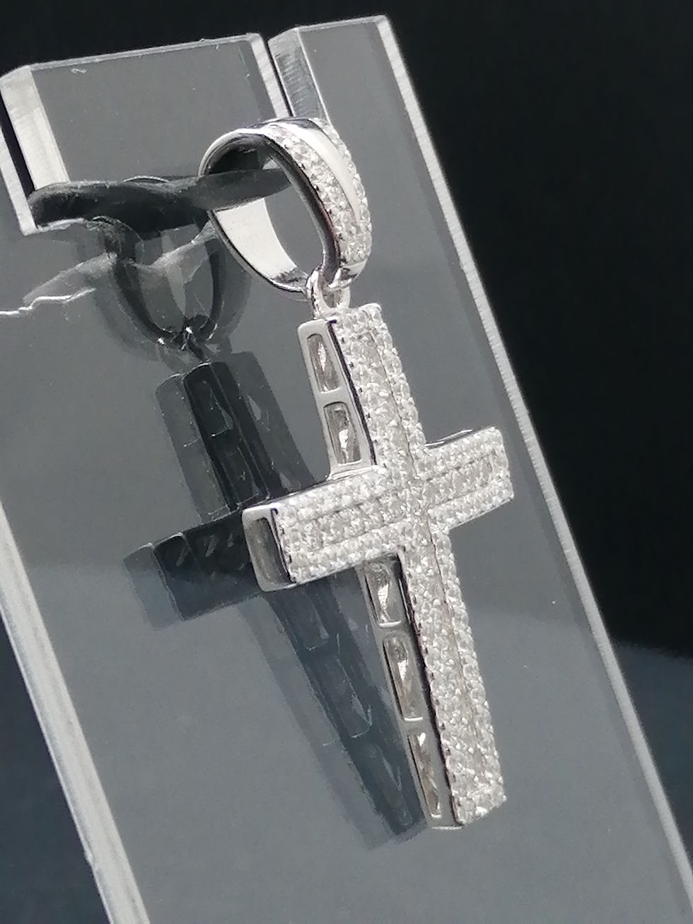 Thumbnail: 925 Silver CZ Cross Pendant