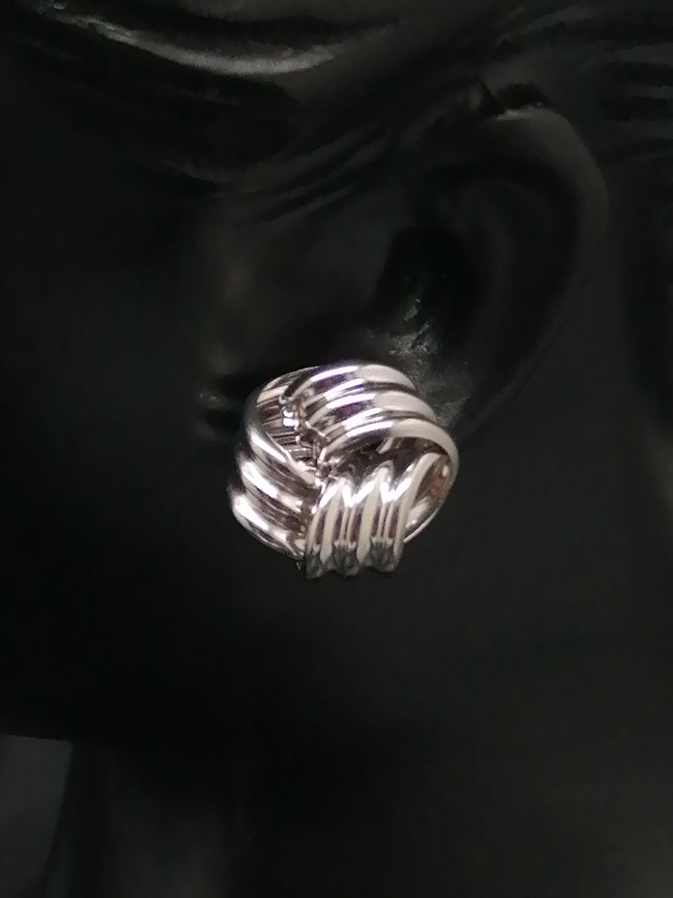 Thumbnail: 9ct White Gold Knot Stud Earrings