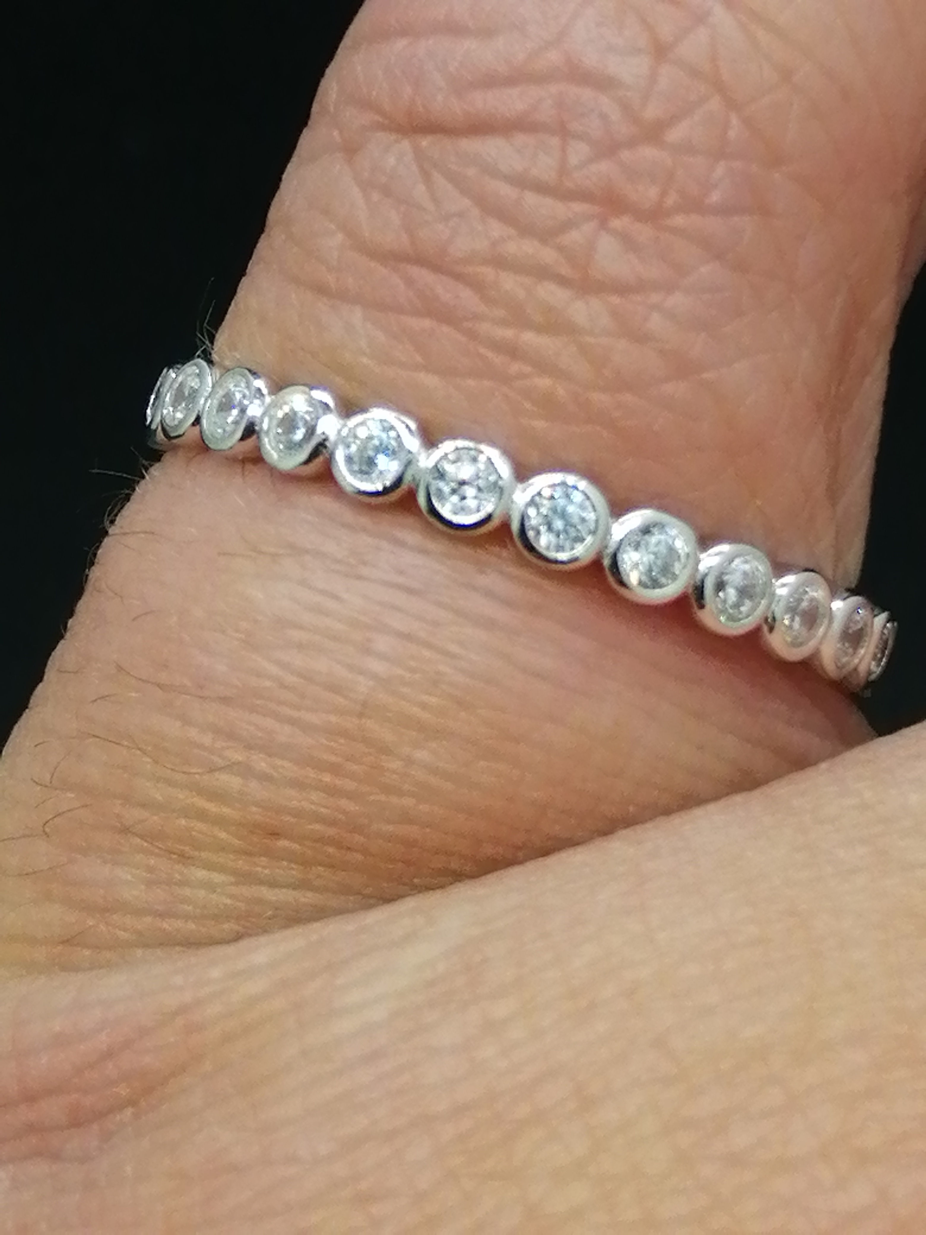 925 Silver CZ Circles Full ET Ring