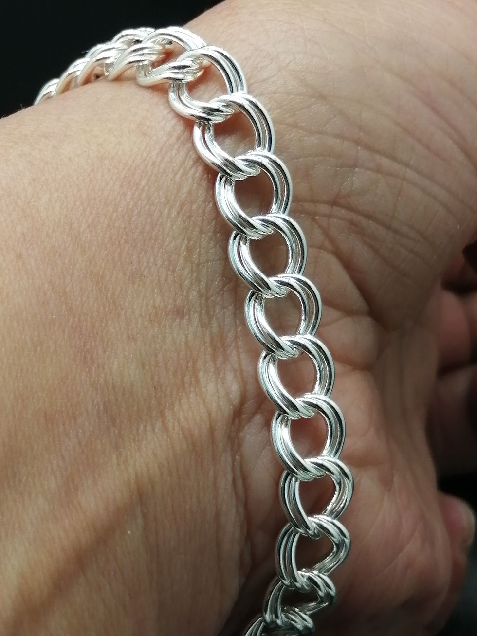 Thumbnail: 925 Silver Double Link Charm Bracelet