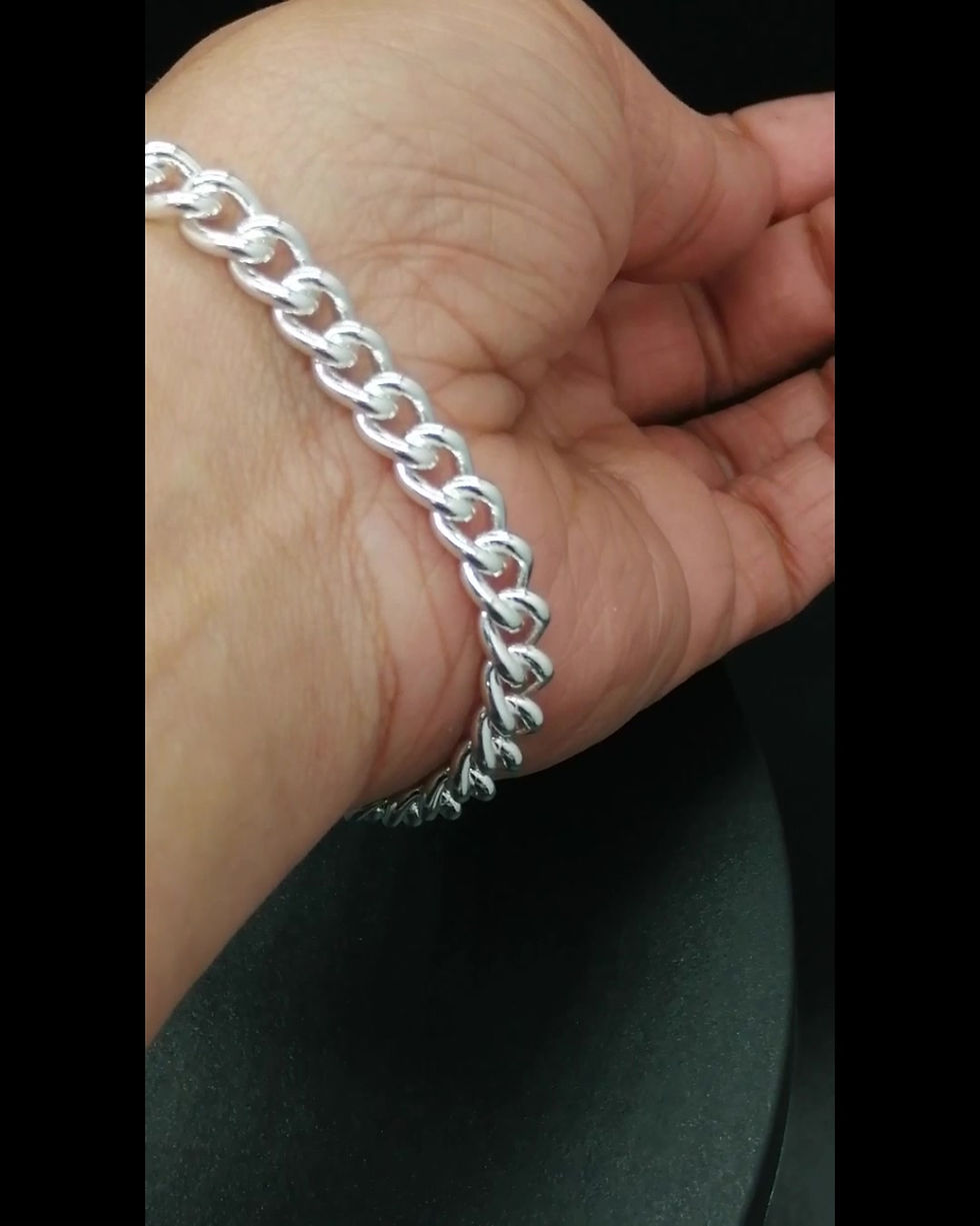 Thumbnail: 925 Silver Dense Charm Bracelet