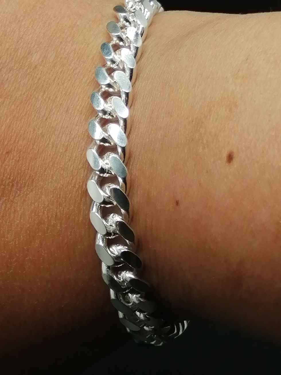 Thumbnail: 925 Silver Dense Curb Bracelet