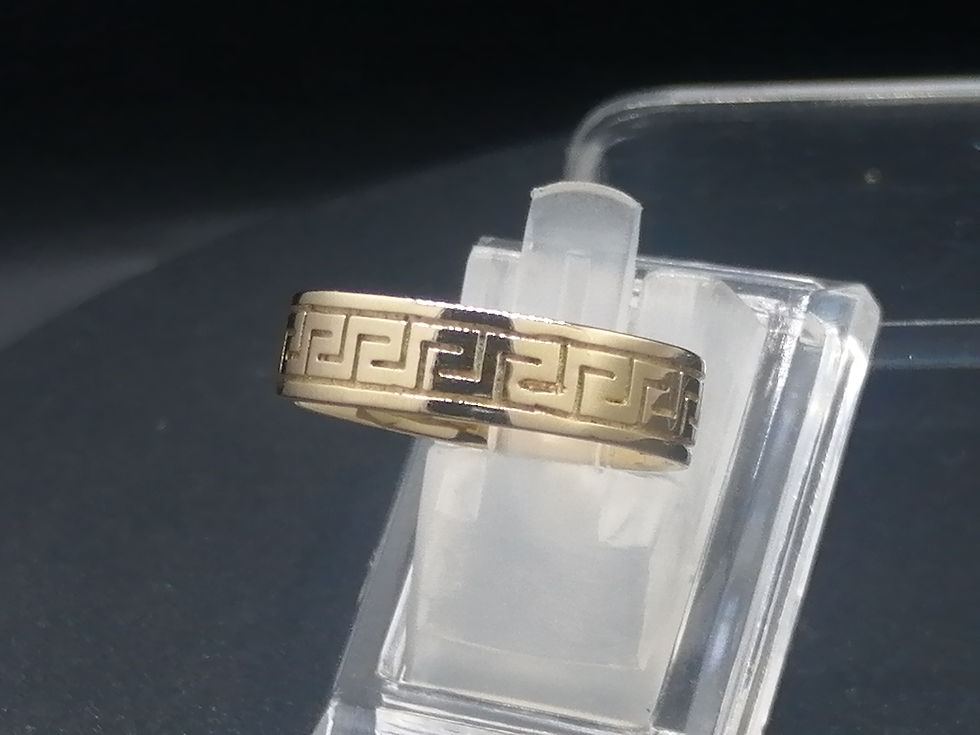 Thumbnail: 9ct Yellow Gold Greek Key Band Ring