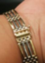 Thumbnail: 9ct Yellow & White Gold 4 Row Gate Bracelet