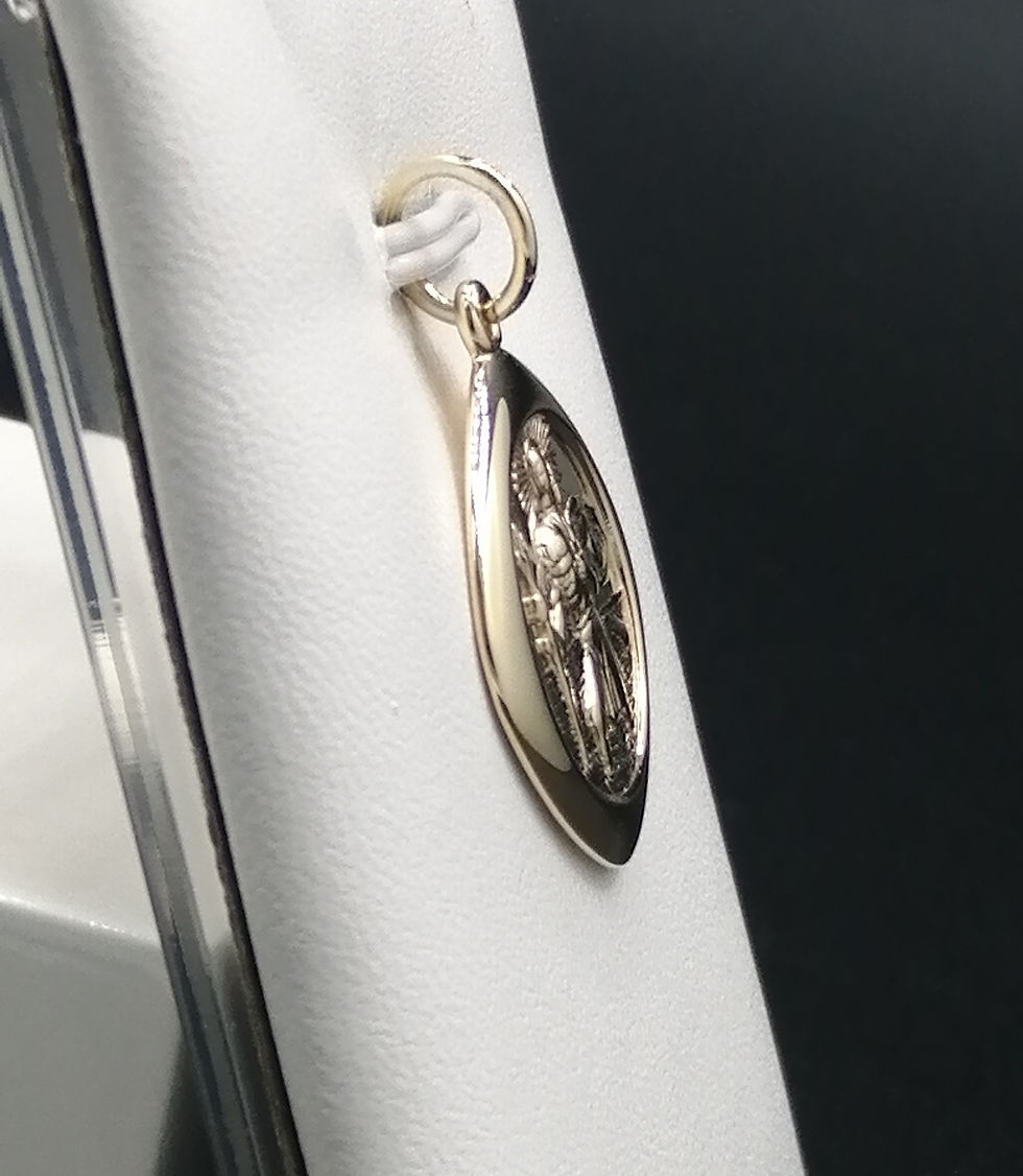 Thumbnail: 9ct Gold St Christopher - LSA Reverse