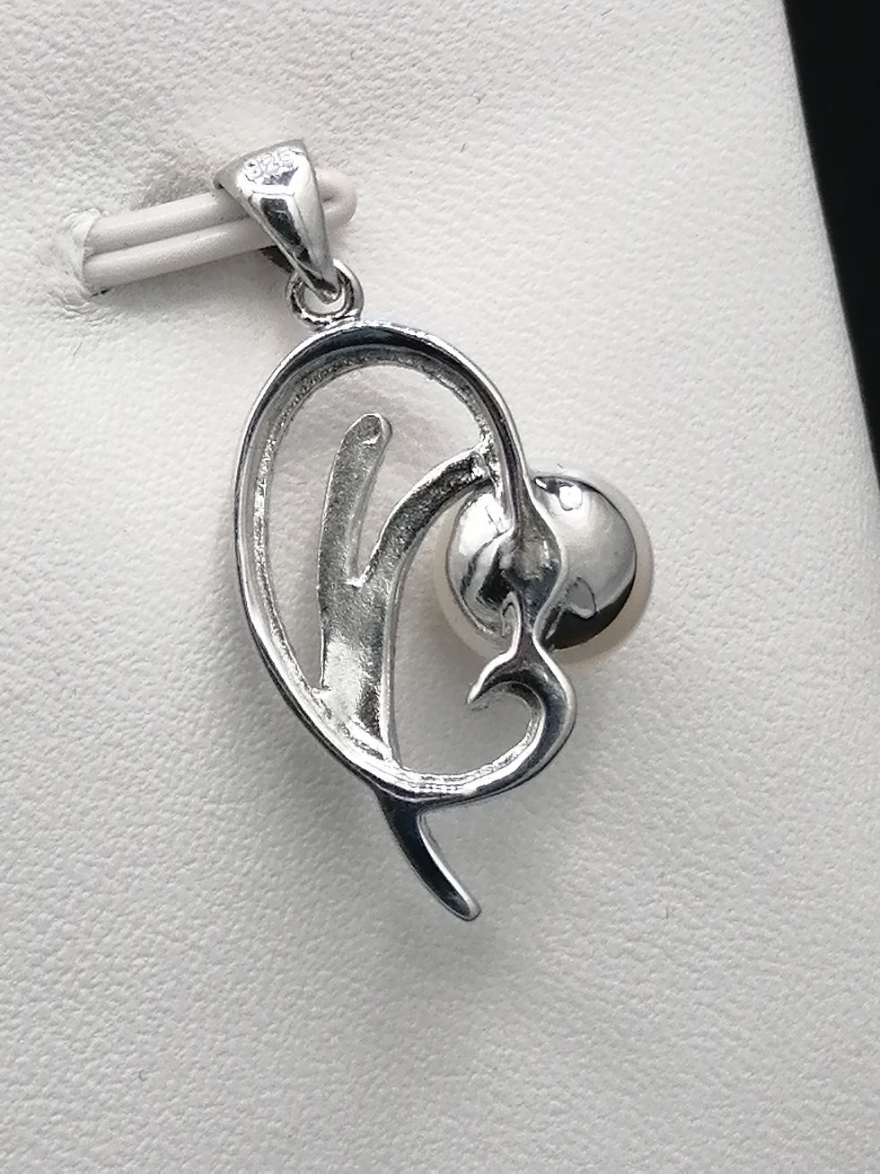 Thumbnail: 925 Silver Oval Spray Pearl Pendant