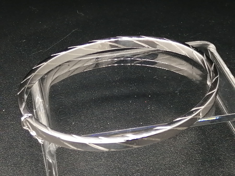 Thumbnail: 9ct White Gold Flat Cable Twist Bangle