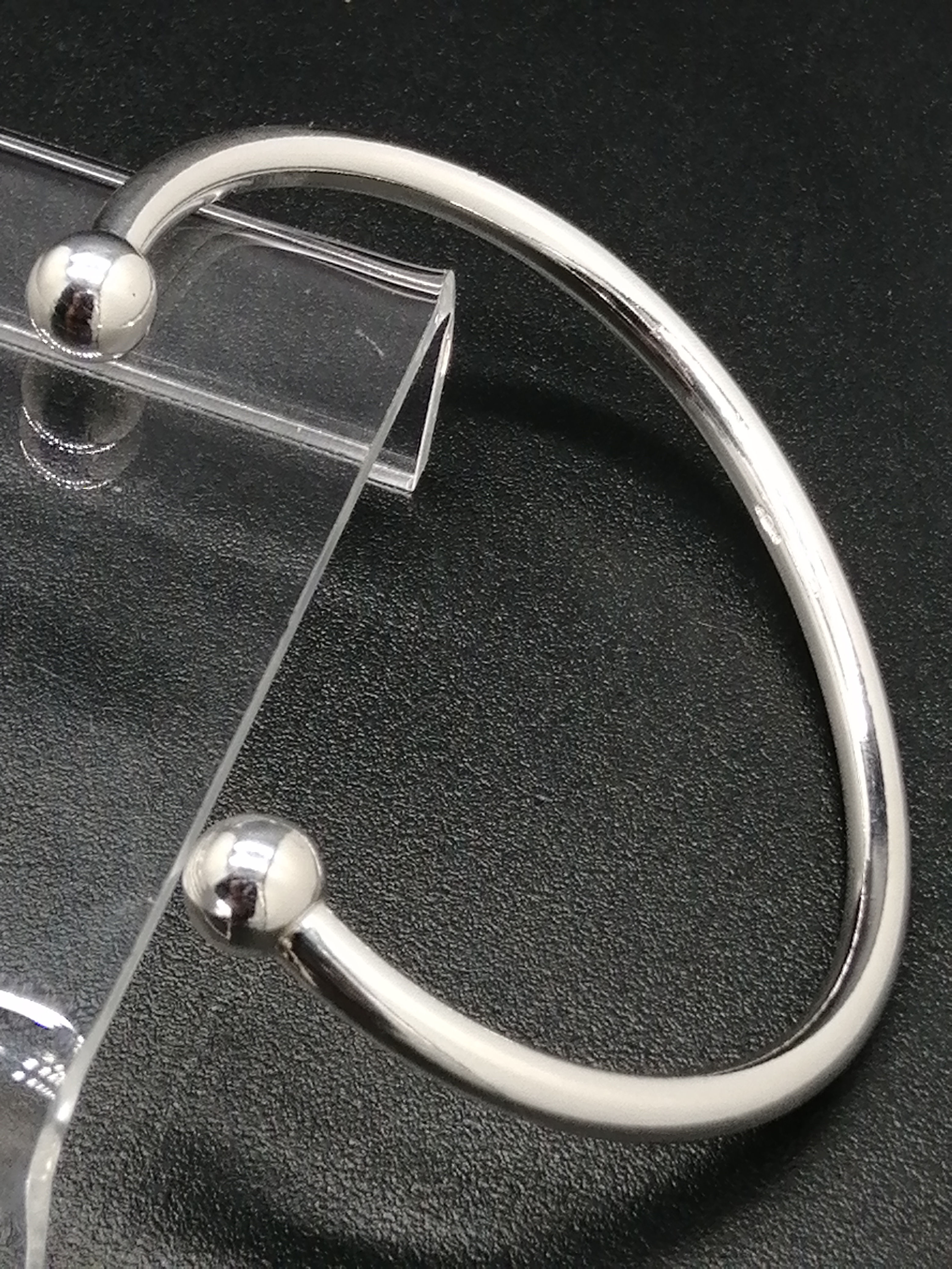 925 Silver Plain Tube Torque Bangle