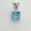 Thumbnail: 9ct White Gold Blue Topaz Square Pendant