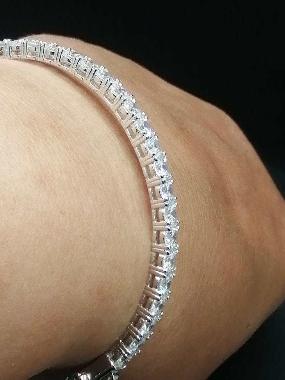 Thumbnail: 925 Silver CZ Tennis Bangle