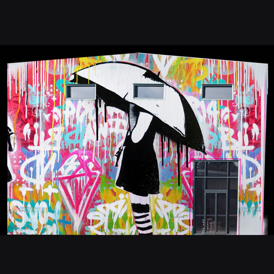 The Sheds at Brendale Mural Art Competition Entry Umbrella Girl