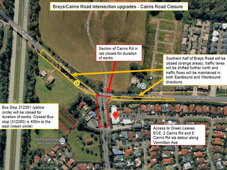 Brays/Cairns Road intersection upgrade