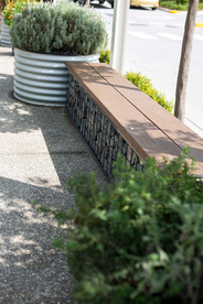 The Sheds at Brendale Beautiful Landscaping rock wall and plants