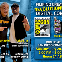 Unveiling the Future: HALO HALO Launches at SDCC with star Apl.de.Ap and founders Whilce Portacio, Hank Kanalz, Sharleen Dee Sy, and Cecilia Lim