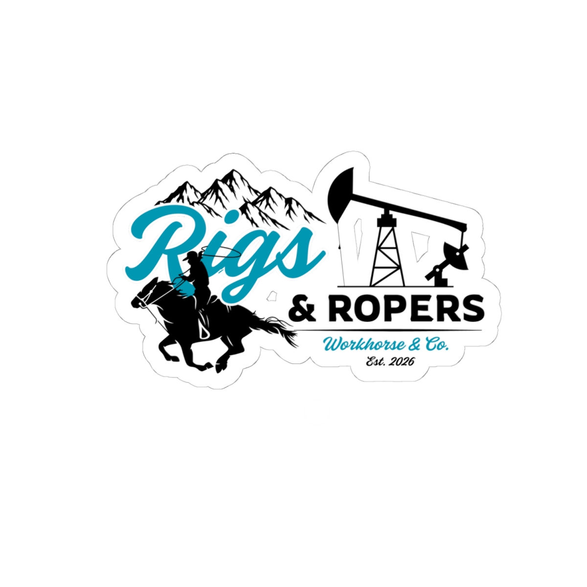 Blue Rigs & Ropers 4"x4" Sticker