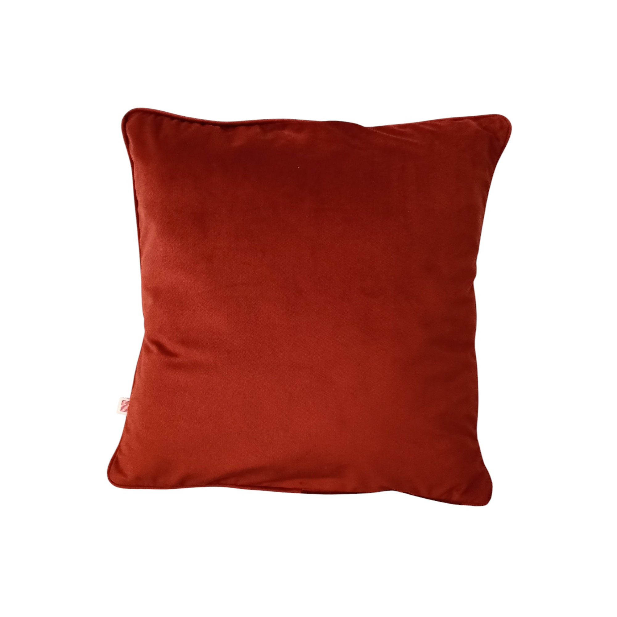 Coussin velours terracotta