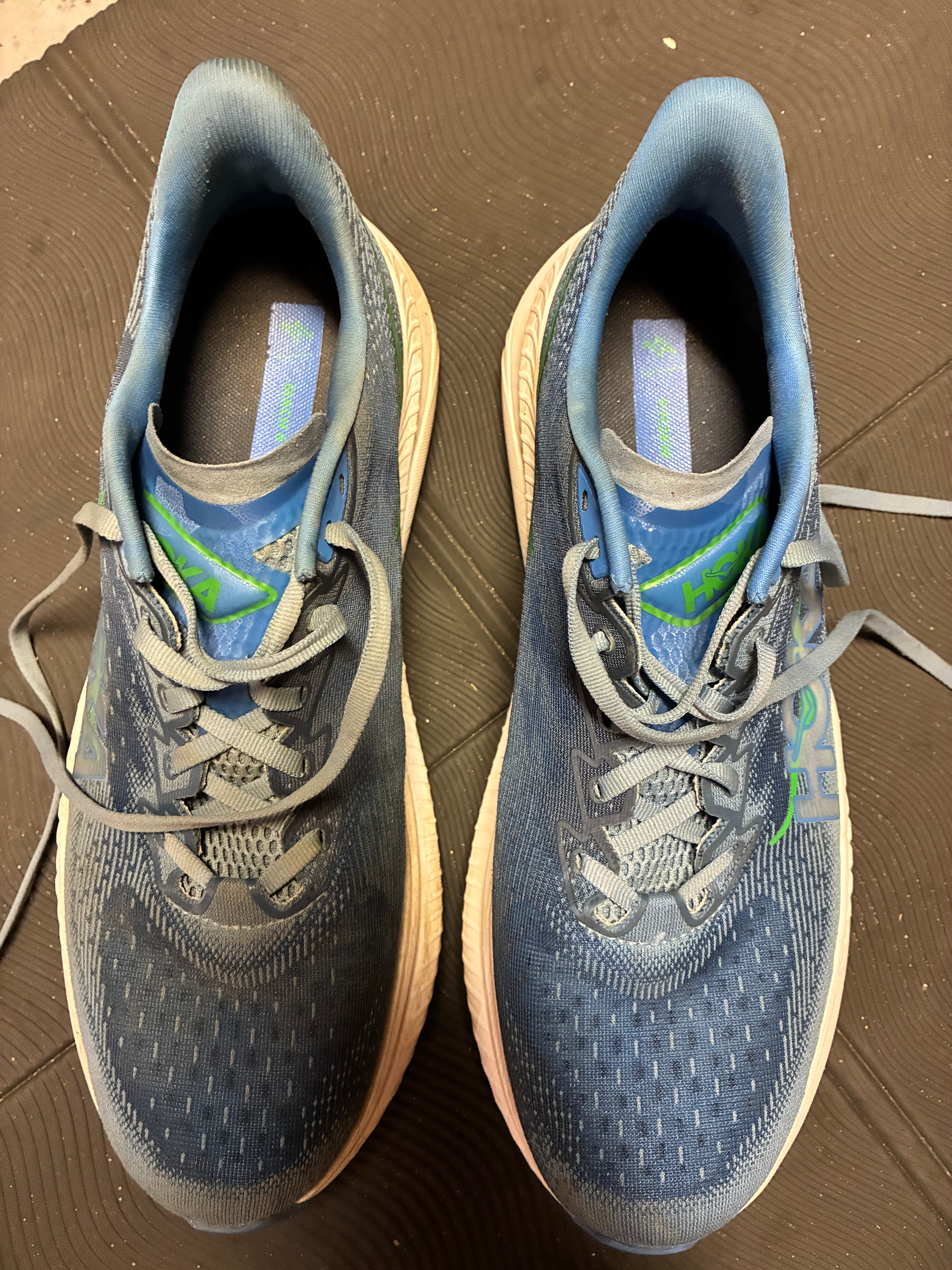 Hoka One One Mach 6 Mens Size 11.5 Blue White Athletic Running Shoes Sneakers