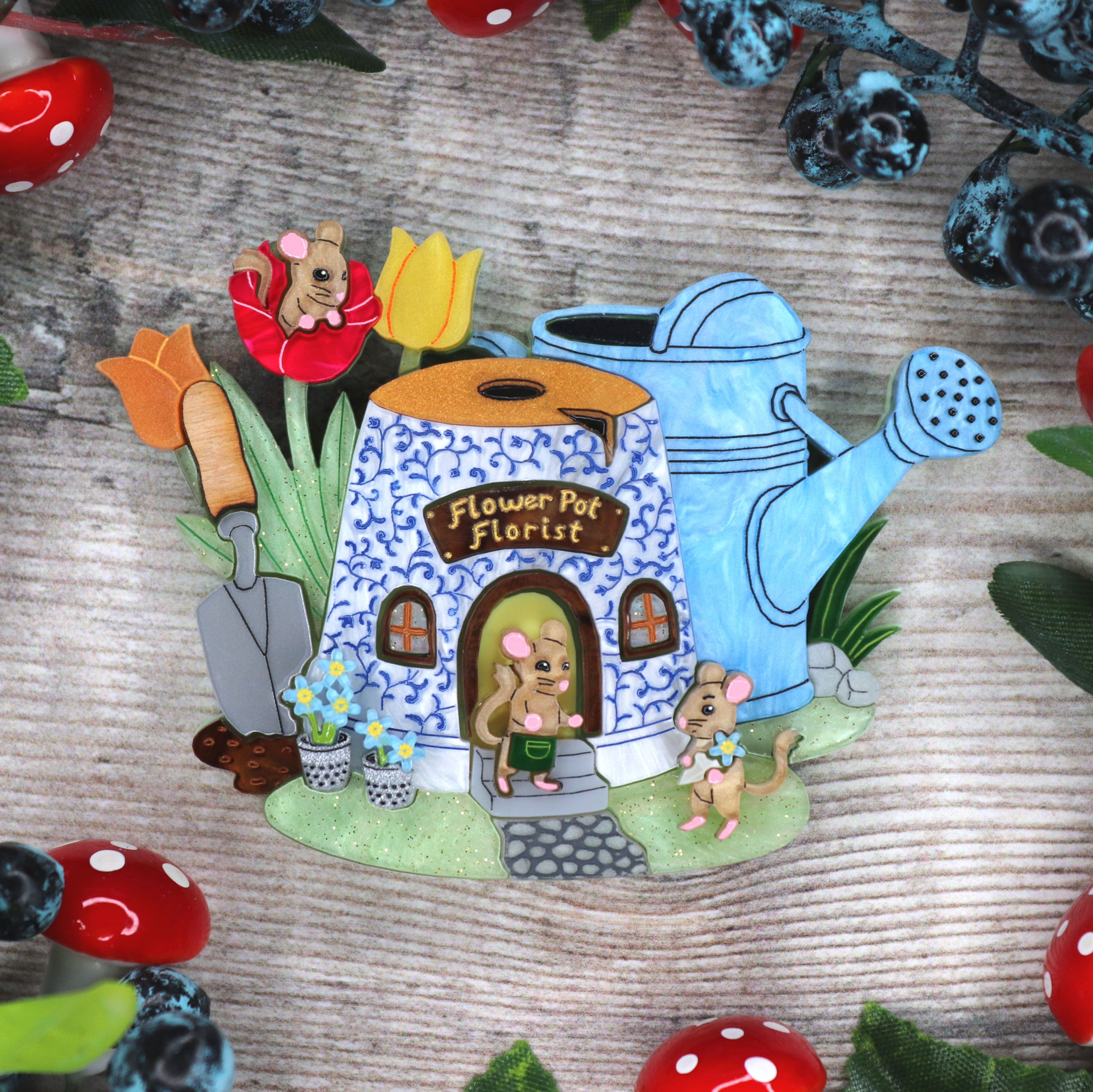 Flowerpot Florist Brooch