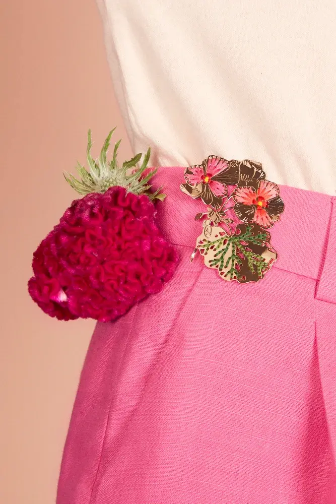Miniature : GERANIUM - BROCHE XL- Christelle dit Christensen