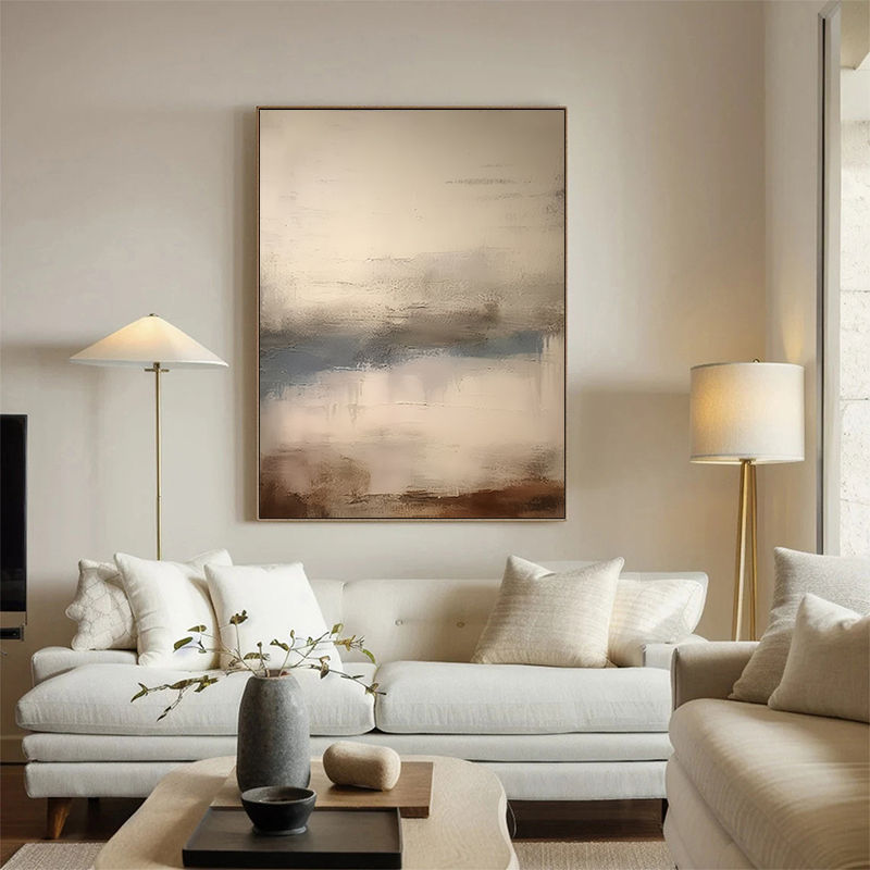 Thumbnail: Abstract neutral watercolor landscape painting