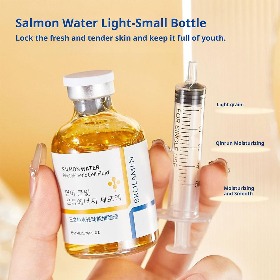 Thumbnail: Hand holding BROLAMEN Salmon Water Light-Small Bottle and syringe