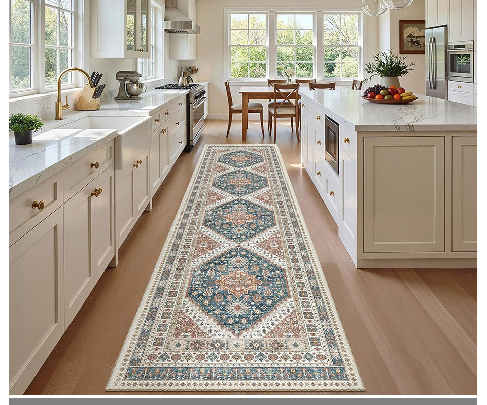 Thumbnail: Patterned runner rug in a bright kitchen