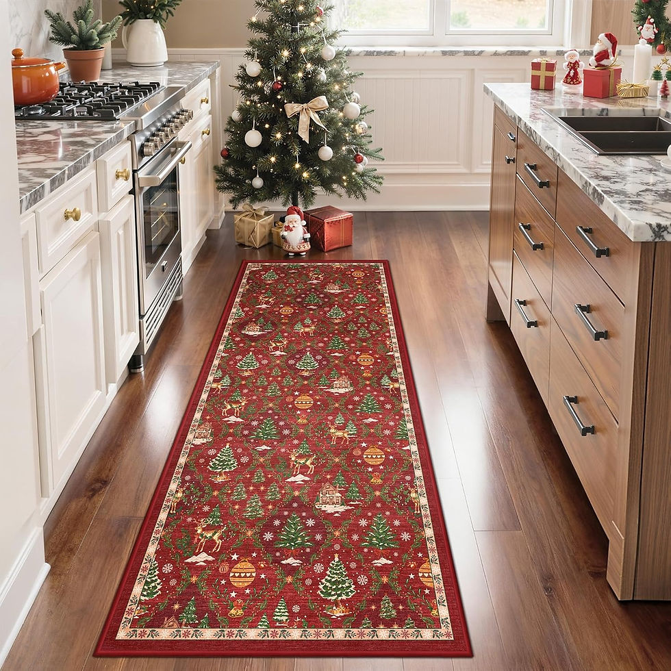 Thumbnail: Kitchen with a red Christmas runner rug