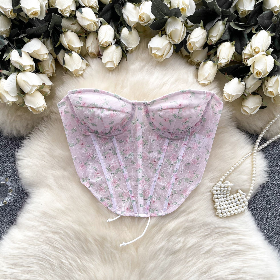 Thumbnail: sweet sleeveless tube top lace embroidery Camis Slim Korean Tanks Top Elegant Ba