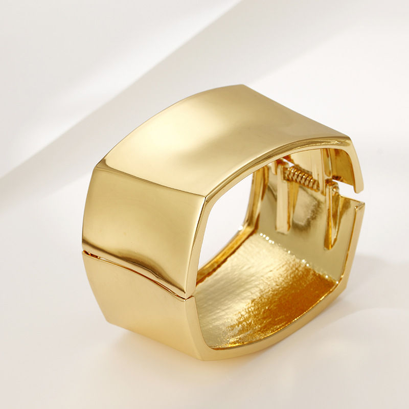 Thumbnail: Luxury gold wide cuff bracelet