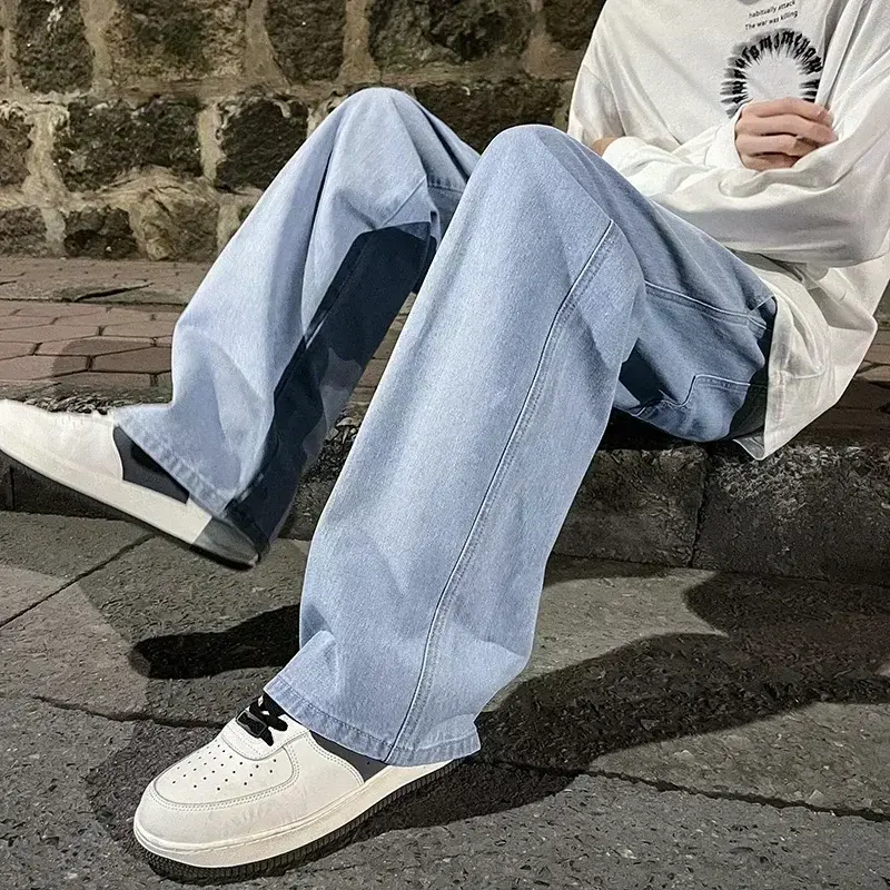 Thumbnail: New Streetwear Loose Jeans Men Korean Style Fashion Loose Straight Wide Leg Pant