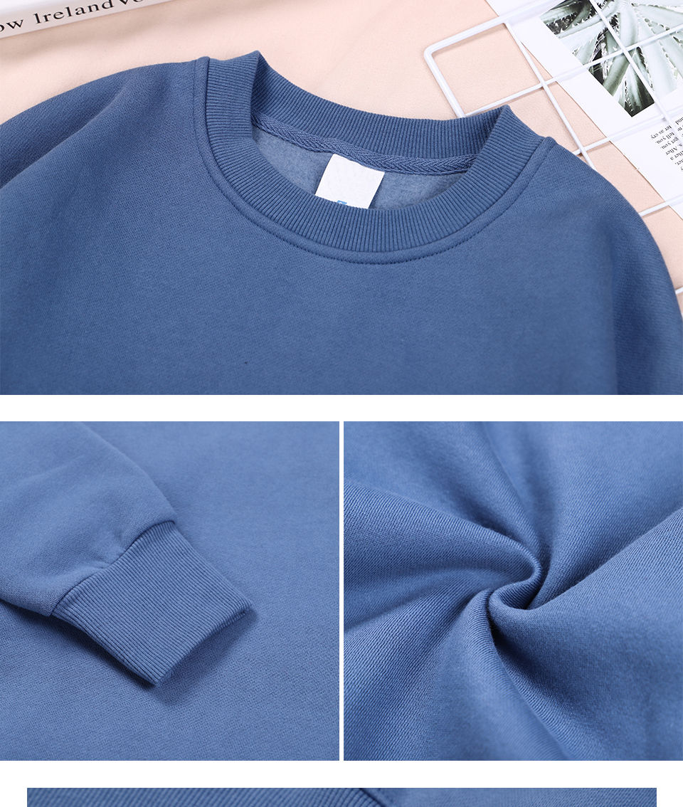 Thumbnail: Blue crewneck sweatshirt fabric and cuff details