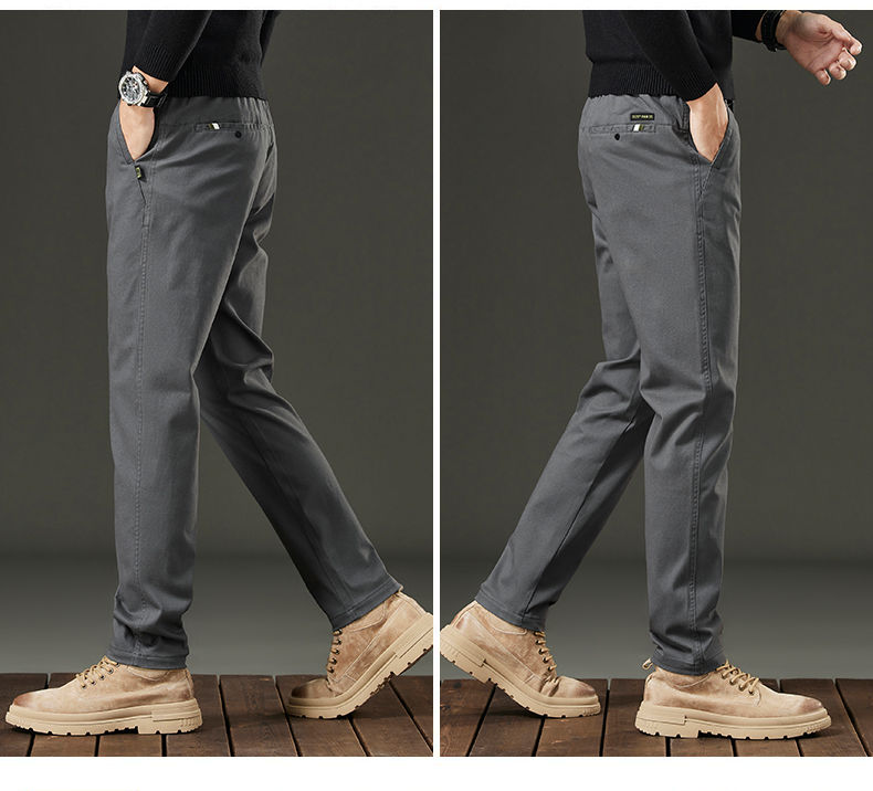 Thumbnail: Men's dark gray casual pants, side views
